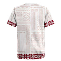 Samoa Siapo Red Trimmed Rugby Jersey Samoa White Sunday LT01 - Polynesian Pride