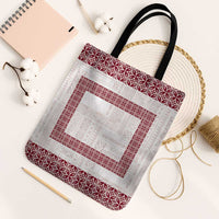 Samoa Siapo Red Trimmed Tote Bag Samoa White Sunday LT01 Black Strap One Size Red - Polynesian Pride