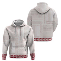 Samoa Siapo Red Trimmed Zip Hoodie Samoa White Sunday LT01 - Polynesian Pride