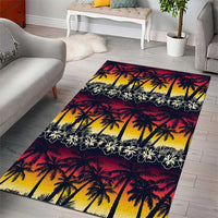 Hawaii Hibiscus Palm Tree Sunset Area Rug Tropical Style LT01 - Polynesian Pride