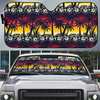 Hawaii Hibiscus Palm Tree Sunset Auto Sun Shade Tropical Style LT01 Multicolor - Polynesian Pride