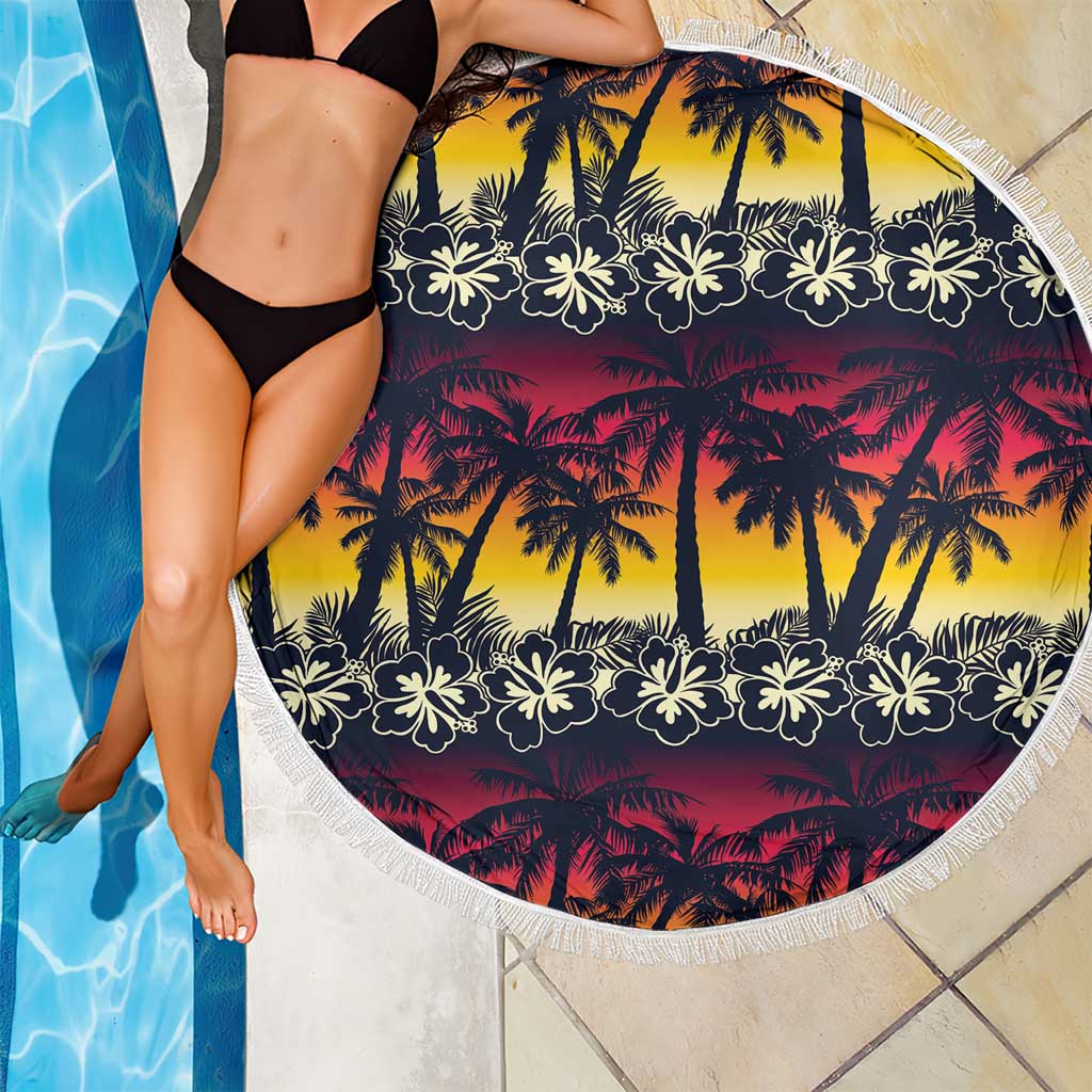 Hawaii Hibiscus Palm Tree Sunset Beach Blanket Tropical Style LT01 - Polynesian Pride