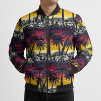 Hawaii Hibiscus Palm Tree Sunset Bomber Puffer Jacket Tropical Style LT01 - Polynesian Pride