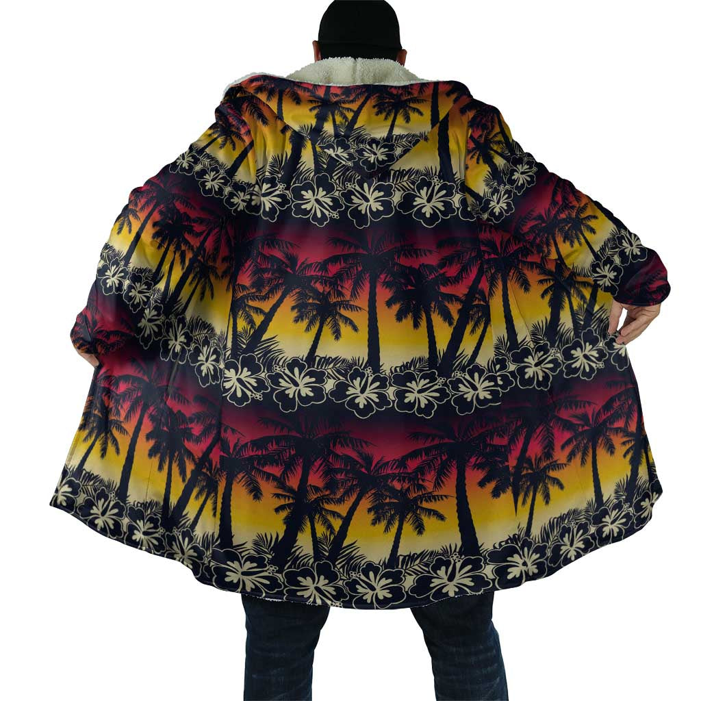 Hawaii Hibiscus Palm Tree Sunset Cloak Tropical Style LT01 - Polynesian Pride