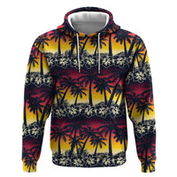 Hawaii Hibiscus Palm Tree Sunset Hoodie Tropical Style LT01 Pullover Hoodie Multicolor - Polynesian Pride