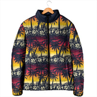 Hawaii Hibiscus Palm Tree Sunset Padded Jacket Tropical Style LT01 - Polynesian Pride