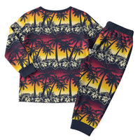 Hawaii Hibiscus Palm Tree Sunset Christmas Pajama Set Tropical Style LT01 - Polynesian Pride