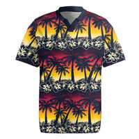 Hawaii Hibiscus Palm Tree Sunset Rugby Jersey Tropical Style LT01 Multicolor - Polynesian Pride