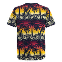 Hawaii Hibiscus Palm Tree Sunset Rugby Jersey Tropical Style LT01 - Polynesian Pride