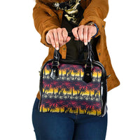 Hawaii Hibiscus Palm Tree Sunset Shoulder Handbag Tropical Style LT01 One Size Multicolor - Polynesian Pride