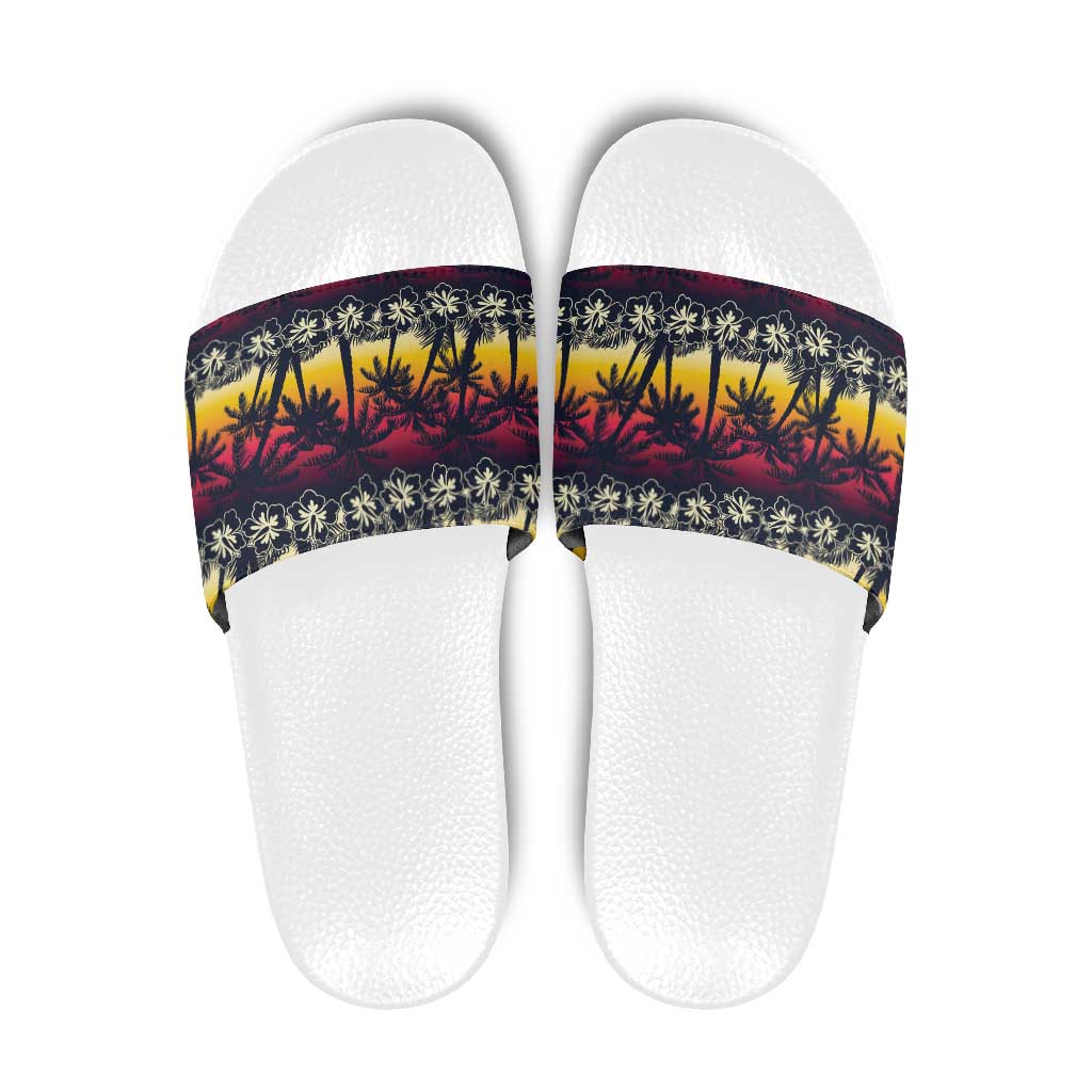 Hawaii Hibiscus Palm Tree Sunset Slide Sandals Tropical Style LT01 Multicolor - Polynesian Pride