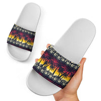 Hawaii Hibiscus Palm Tree Sunset Slide Sandals Tropical Style LT01 - Polynesian Pride