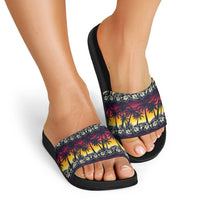 Hawaii Hibiscus Palm Tree Sunset Slide Sandals Tropical Style LT01 - Polynesian Pride