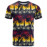 Hawaii Hibiscus Palm Tree Sunset T Shirt Tropical Style LT01 Multicolor - Polynesian Pride