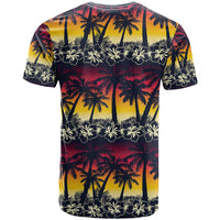 Hawaii Hibiscus Palm Tree Sunset T Shirt Tropical Style LT01 - Polynesian Pride