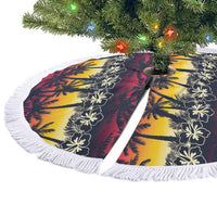 Hawaii Hibiscus Palm Tree Sunset Tree Skirt Tropical Style LT01 - Polynesian Pride
