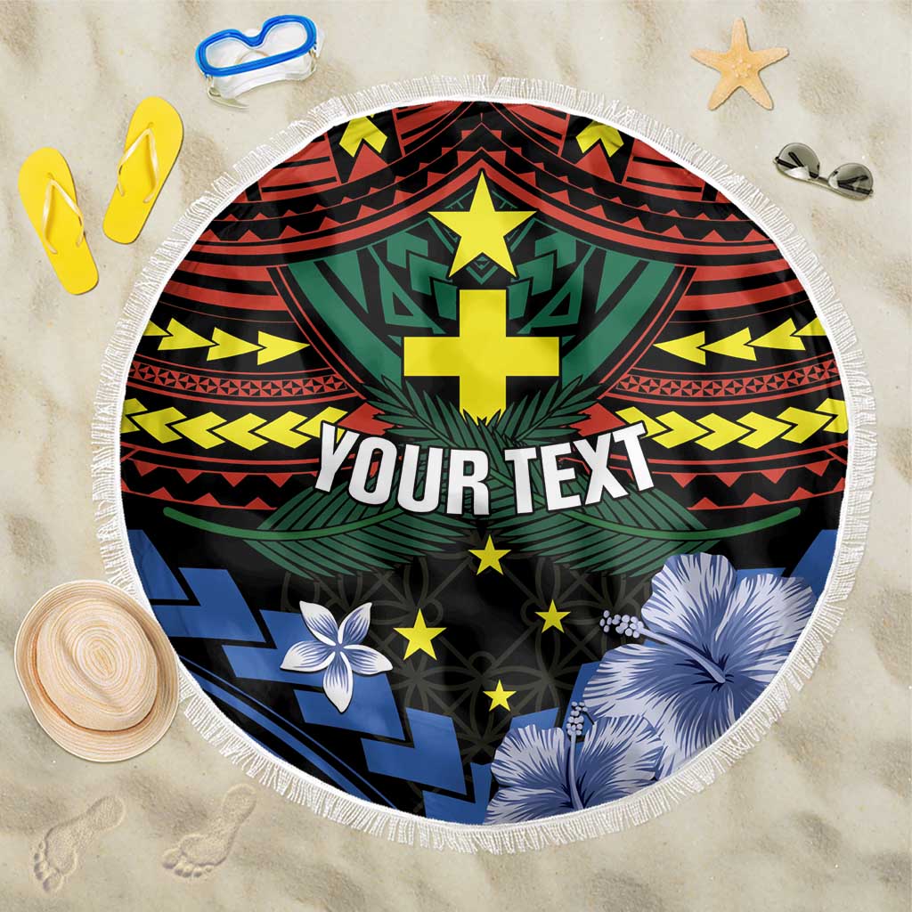 Personalised Vanuatu Tafea Province Beach Blanket Unique Tropical Tribal Pattern LT01 One Size 150cm Colorful - Polynesian Pride