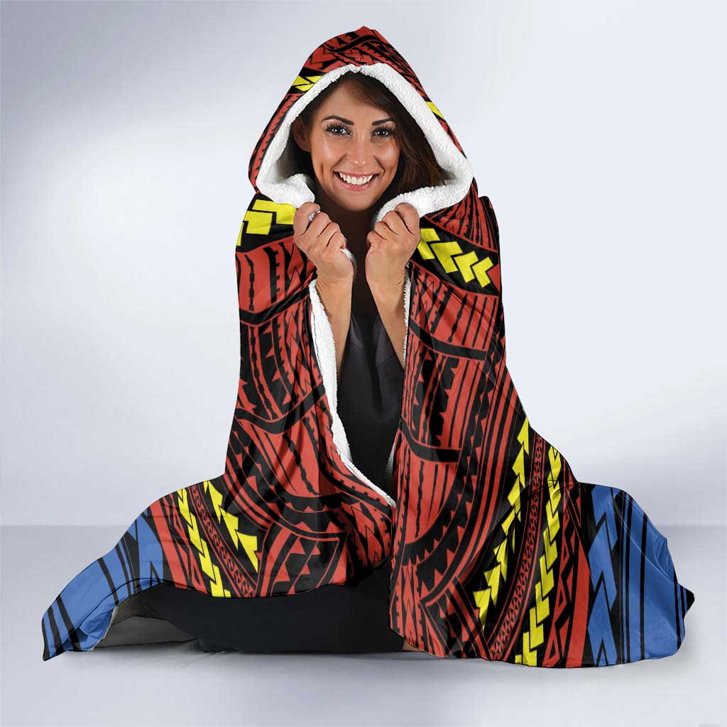 Personalised Vanuatu Tafea Province Hooded Blanket Unique Tropical Tribal Pattern LT01 - Polynesian Pride