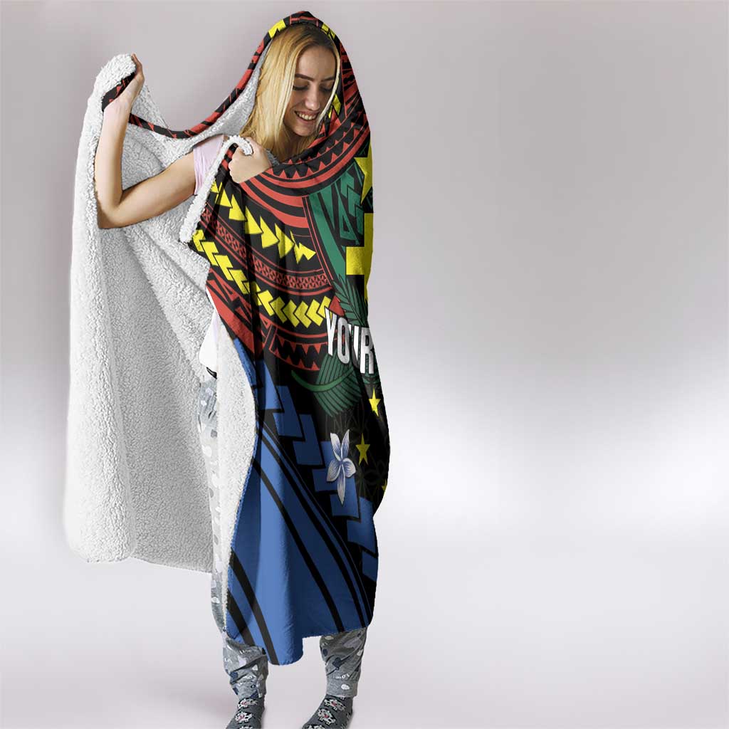 Personalised Vanuatu Tafea Province Hooded Blanket Unique Tropical Tribal Pattern LT01 - Polynesian Pride