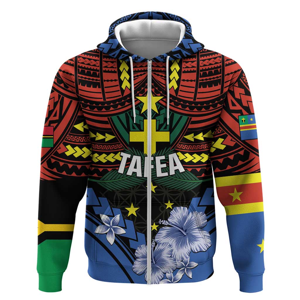 Personalised Vanuatu Tafea Province Hoodie Unique Tropical Tribal Pattern LT01 Zip Hoodie Colorful - Polynesian Pride