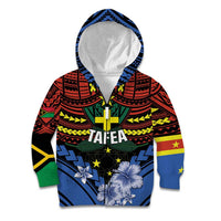 Personalised Vanuatu Tafea Province Kid Hoodie Unique Tropical Tribal Pattern LT01 Zip Hoodie Colorful - Polynesian Pride