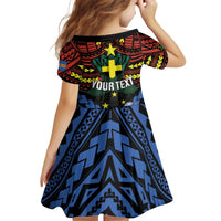 Personalised Vanuatu Tafea Province Kid Short Sleeve Dress Unique Tropical Tribal Pattern LT01 - Polynesian Pride