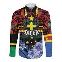 Personalised Vanuatu Tafea Province Long Sleeve Button Shirt Unique Tropical Tribal Pattern LT01 Unisex Colorful - Polynesian Pride