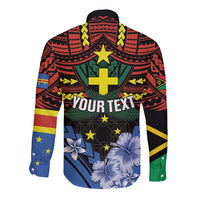 Personalised Vanuatu Tafea Province Long Sleeve Button Shirt Unique Tropical Tribal Pattern LT01 - Polynesian Pride