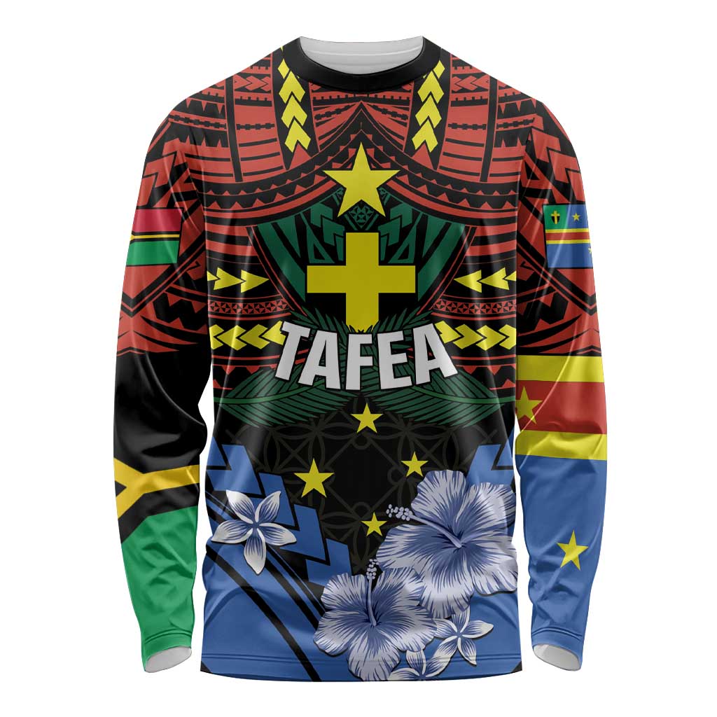 Personalised Vanuatu Tafea Province Long Sleeve Shirt Unique Tropical Tribal Pattern LT01 Unisex Colorful - Polynesian Pride