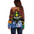 Personalised Vanuatu Tafea Province Off Shoulder Sweater Unique Tropical Tribal Pattern