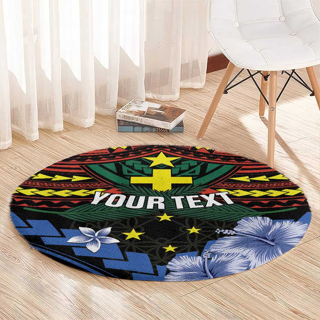 Personalised Vanuatu Tafea Province Round Carpet Unique Tropical Tribal Pattern LT01 - Polynesian Pride