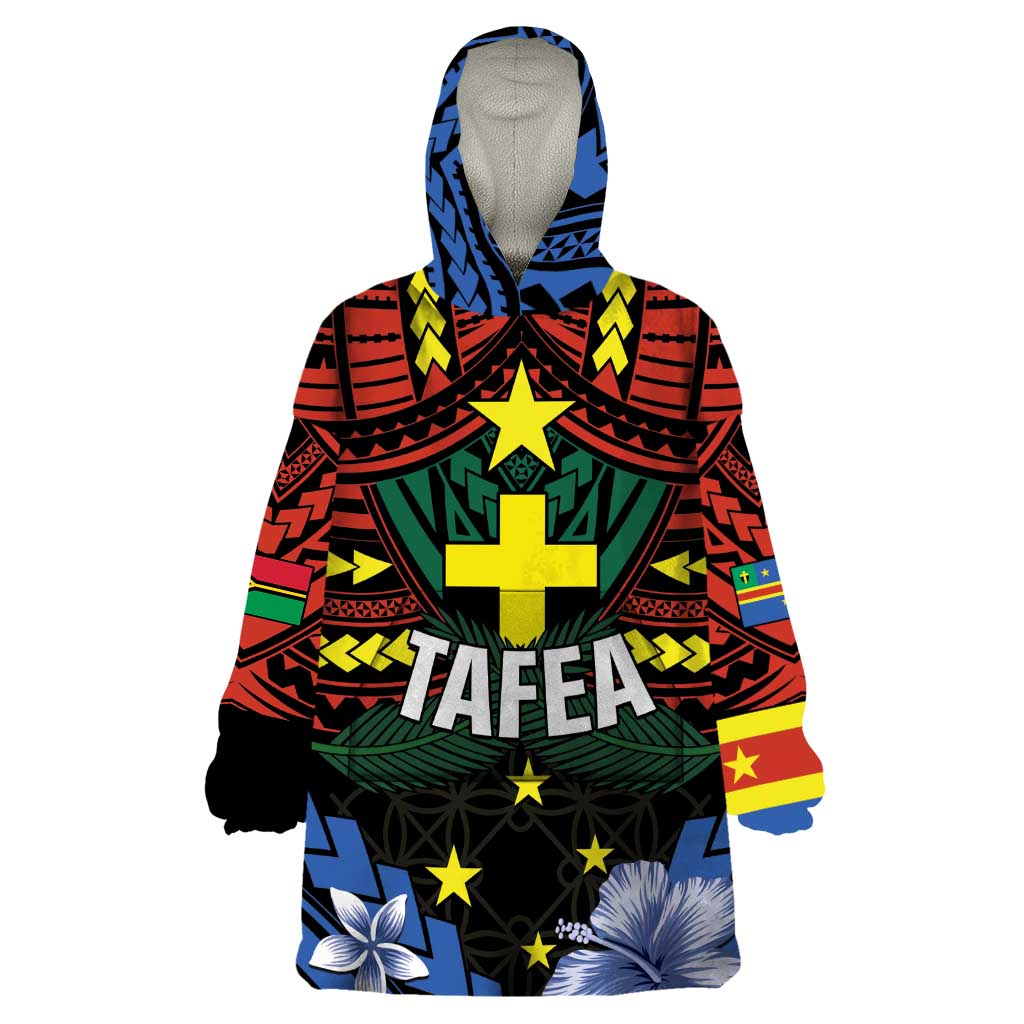 Personalised Vanuatu Tafea Province Wearable Blanket Hoodie Unique Tropical Tribal Pattern LT01 One Size Colorful - Polynesian Pride