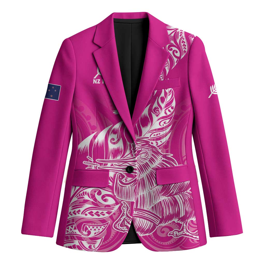 Custom New Zealand Rugby Silver Fern Blazer Aotearoa Kiwi Maori Pink Version LT01 Unisex Pink - Polynesian Pride