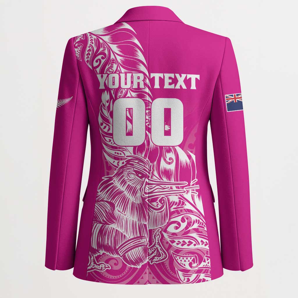 Custom New Zealand Rugby Silver Fern Blazer Aotearoa Kiwi Maori Pink Version LT01 - Polynesian Pride