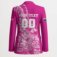 Custom New Zealand Rugby Silver Fern Blazer Aotearoa Kiwi Maori Pink Version LT01 - Polynesian Pride