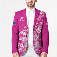 Custom New Zealand Rugby Silver Fern Blazer Aotearoa Kiwi Maori Pink Version LT01 - Polynesian Pride