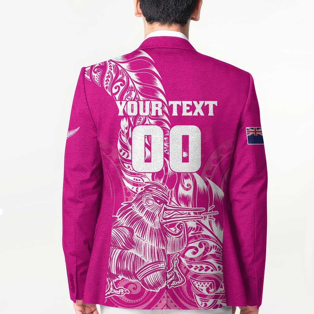 Custom New Zealand Rugby Silver Fern Blazer Aotearoa Kiwi Maori Pink Version LT01 - Polynesian Pride