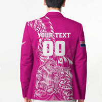 Custom New Zealand Rugby Silver Fern Blazer Aotearoa Kiwi Maori Pink Version LT01 - Polynesian Pride