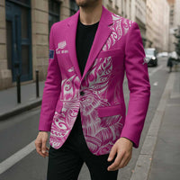 Custom New Zealand Rugby Silver Fern Blazer Aotearoa Kiwi Maori Pink Version LT01 - Polynesian Pride