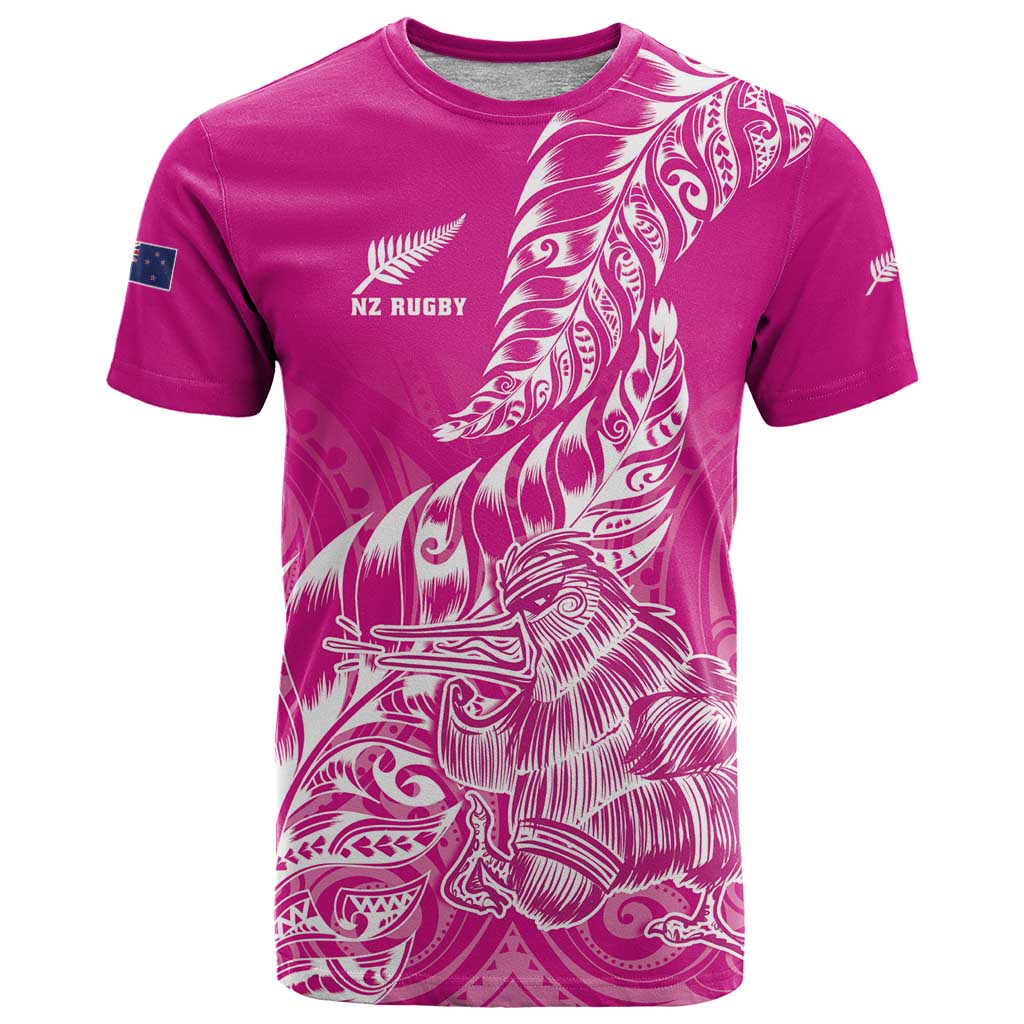 Custom New Zealand Rugby Silver Fern T Shirt Aotearoa Kiwi Maori Pink Version LT01 Pink - Polynesian Pride
