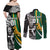 Custom New Zealand and South Africa Rugby Couples Matching Off Shoulder Maxi Dress and Long Sleeve Button Shirt Silver Fern Protea Pattern World Cup 2023 LT01 - Polynesian Pride