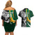 Custom New Zealand and South Africa Rugby Couples Matching Off Shoulder Short Dress and Hawaiian Shirt Silver Fern Protea Pattern World Cup 2023 LT01 - Polynesian Pride