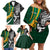 Custom New Zealand and South Africa Rugby Family Matching Off Shoulder Short Dress and Hawaiian Shirt Silver Fern Protea Pattern World Cup 2023 LT01 - Polynesian Pride