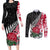 Custom New Zealand and England Rugby Couples Matching Long Sleeve Bodycon Dress and Long Sleeve Button Shirt Silver Fern With Red Rose World Cup 2023 LT01 Art - Polynesian Pride