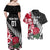 Custom New Zealand and England Rugby Couples Matching Off Shoulder Maxi Dress and Hawaiian Shirt Silver Fern With Red Rose World Cup 2023 LT01 - Polynesian Pride