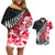 Custom New Zealand and England Rugby Couples Matching Off Shoulder Short Dress and Hawaiian Shirt Silver Fern With Red Rose World Cup 2023 LT01 Art - Polynesian Pride