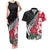 Custom New Zealand and England Rugby Couples Matching Tank Maxi Dress and Hawaiian Shirt Silver Fern With Red Rose World Cup 2023 LT01 Art - Polynesian Pride