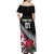 Custom New Zealand and England Rugby Off Shoulder Maxi Dress Silver Fern With Red Rose World Cup 2023 LT01 - Polynesian Pride