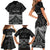 Personalised Toitu Te Tiriti Aotearoa Silver Fern Family Matching Short Sleeve Bodycon Dress and Hawaiian Shirt New Zealand Maori Pattern