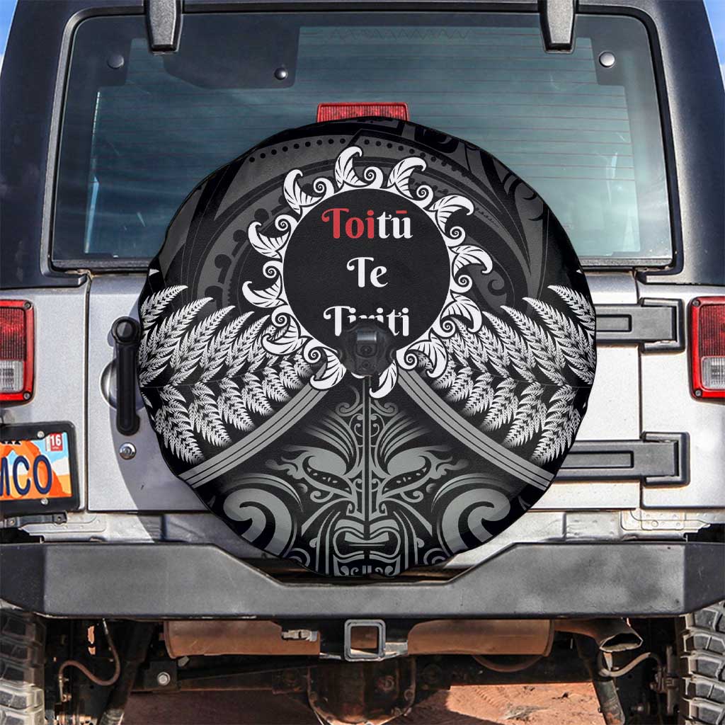 Toitu Te Tiriti Aotearoa Silver Fern Spare Tire Cover New Zealand Maori Pattern